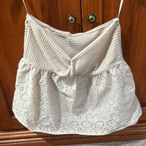 SHEIN Cream Textured Knit Tank Top